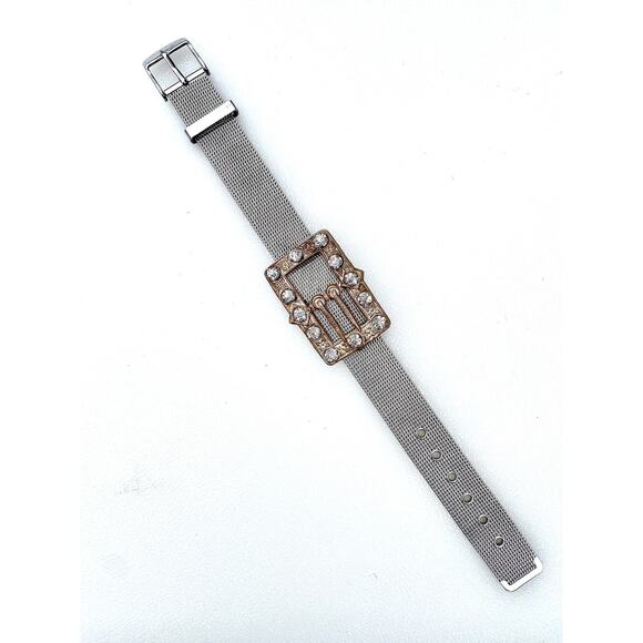 Stainless Steel Steel Band Bracelet, Vintage Charm Paste Gold Frame - Picture 3 of 9